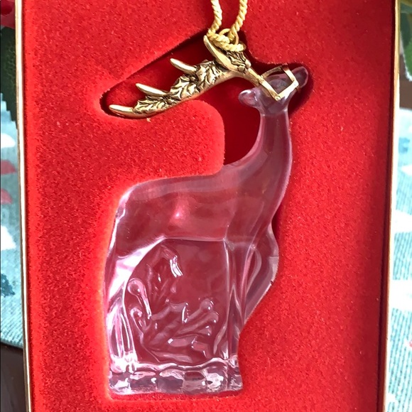 Vintage Gorham Crystal Antique Gold Reindeer Orn. - Picture 2 of 4